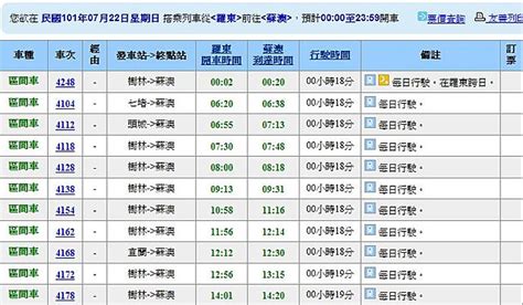 松山 火車 站 時刻 表